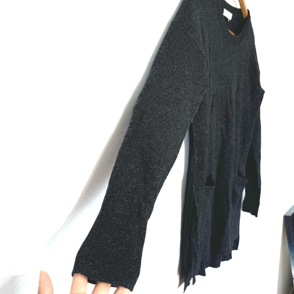 Madewell 100% Cashmere Gray Pullover Pocket Sweater Sz S - Picture 11 of 15